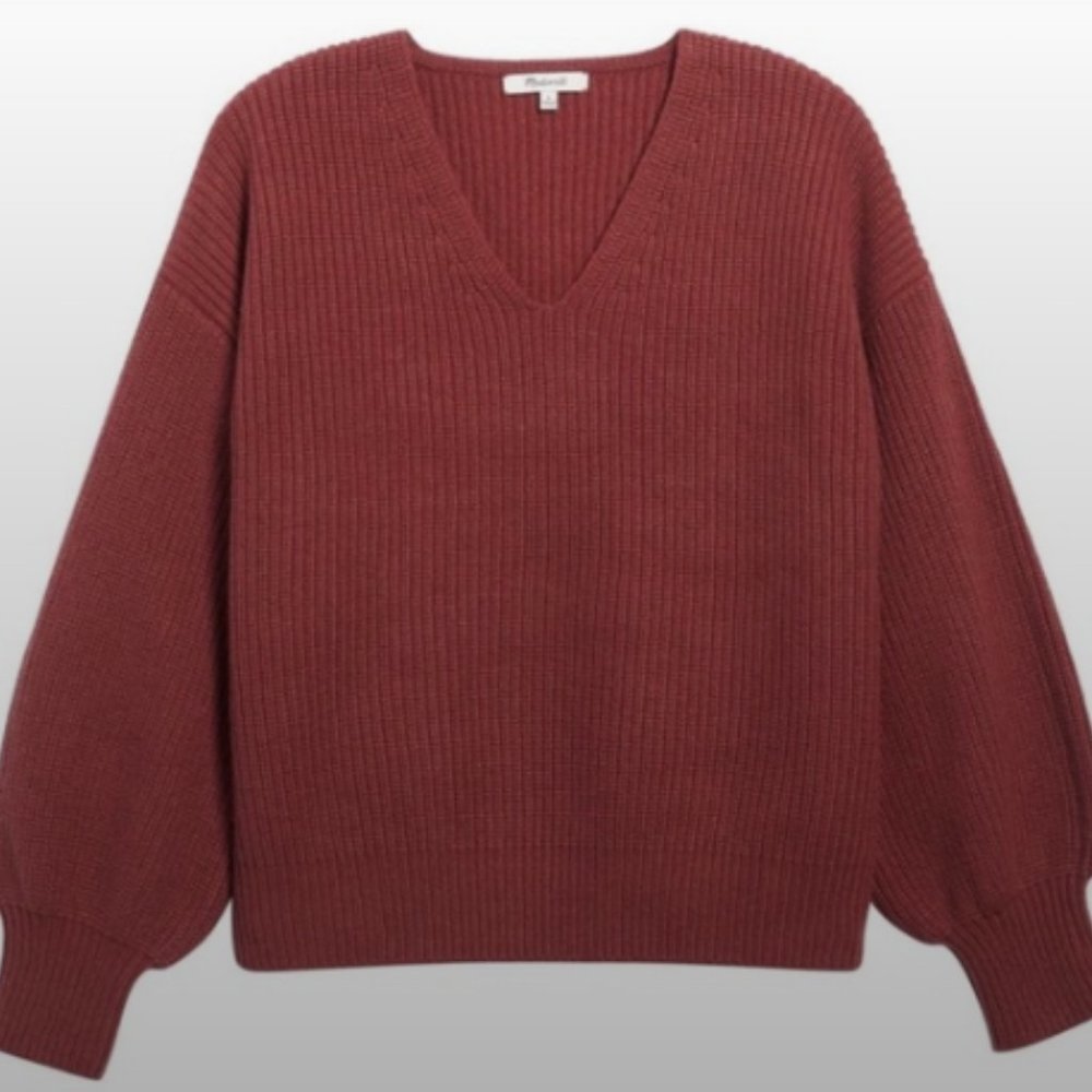 Madewell Thornton Balloon Sleeve Wool Sweater, M